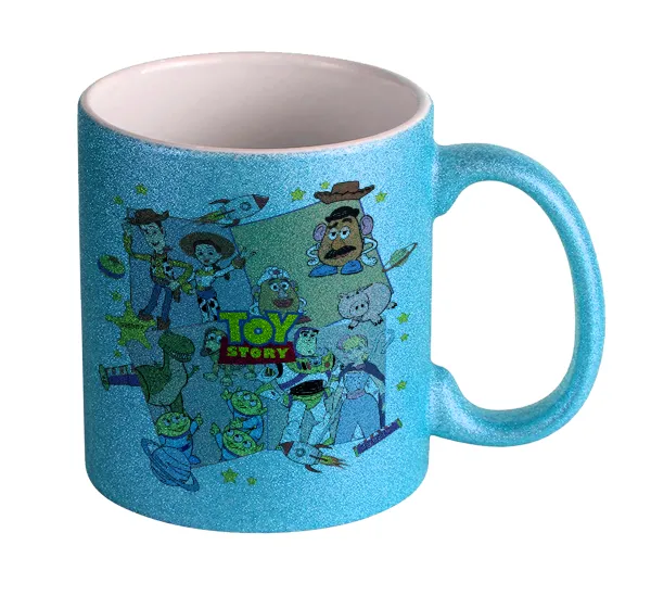 toystory characters — Κούπα Σιέλ Glitter που γυαλίζει, κεραμική, 330ml
