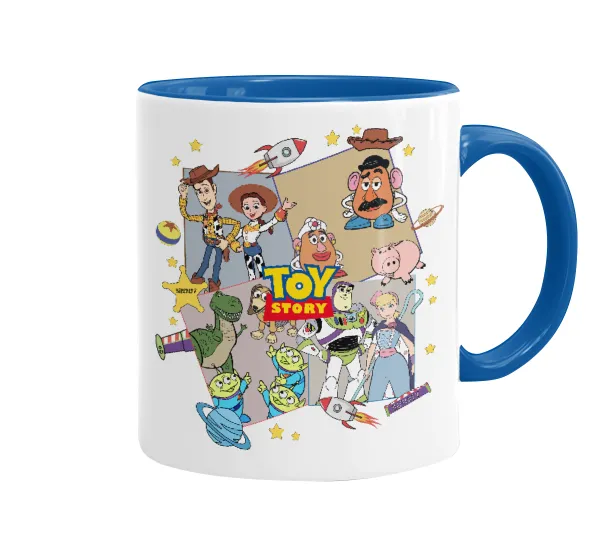 toystory characters — Mug colored blue, ceramic, 330ml