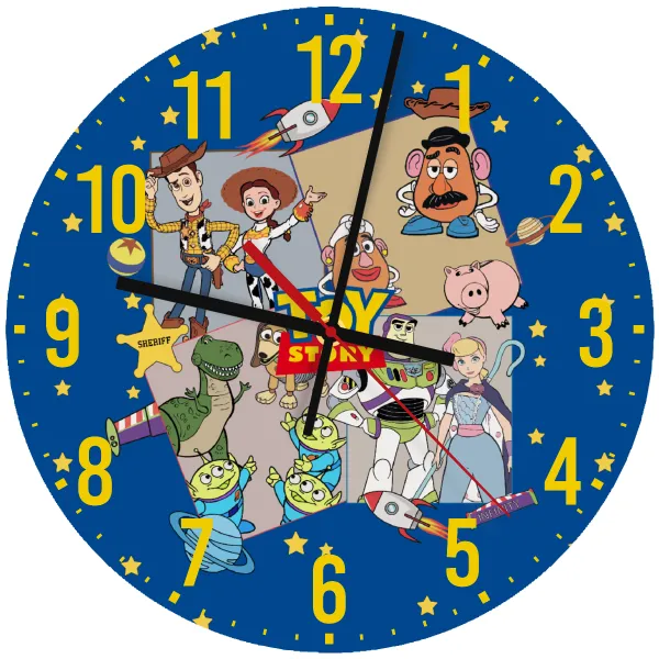 toystory characters — Ρολόι τοίχου ξύλινο 30cm