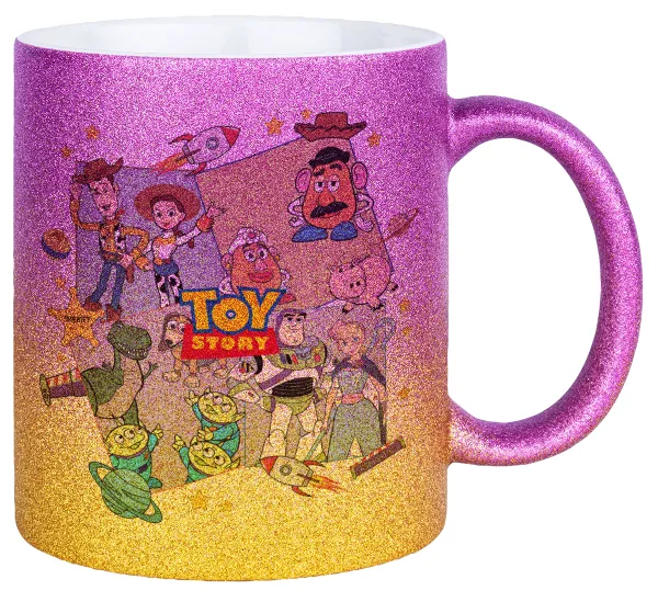 toystory characters — Κούπα Χρυσή/Ροζ Glitter, κεραμική, 330ml