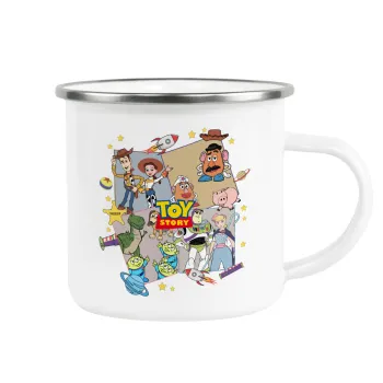 toystory characters, Metallic enamel cup white 360ml