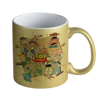 toystory characters, Κούπα Χρυσή Glitter που γυαλίζει, κεραμική, 330ml