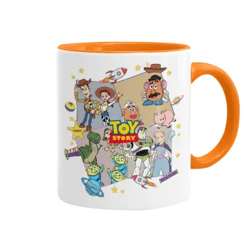 toystory characters, Κούπα χρωματιστή πορτοκαλί, κεραμική, 330ml