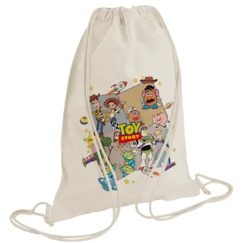 toystory characters, Τσάντα πλάτης πουγκί GYMBAG natural (28x40cm)
