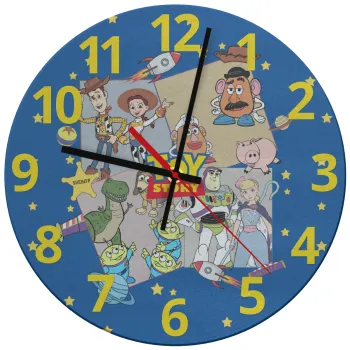 toystory characters, Ρολόι τοίχου γυάλινο (30cm)
