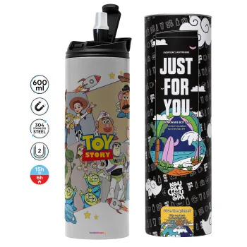 toystory characters, Tumbler ποτήρι θερμό ΓΚΡΙ από ανοξείδωτο ατσάλι 600ml