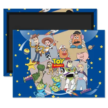 toystory characters, Ορθογώνιο μαγνητάκι ψυγείου διάστασης 9x6cm