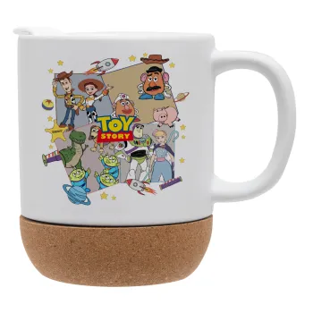 toystory characters, Κούπα, κεραμική με βάση φελού και καπάκι (ΜΑΤ), 330ml