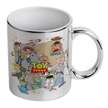 toystory characters, Κούπα κεραμική, ασημένια καθρέπτης, 330ml