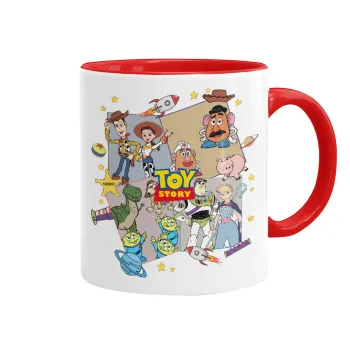 toystory characters, Mug colored red, ceramic, 330ml
