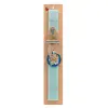 Easter Set, wooden keychain & aromatic flat Easter candle (30cm) (TURQUOISE)