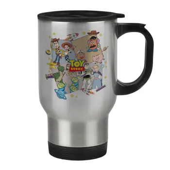toystory characters, Stainless steel travel mug with lid, double wall 450ml