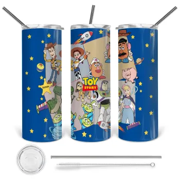 toystory characters, Tumbler stainless steel 600ml, with metal straw & cleaning brush