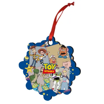 toystory characters, Στολίδι Χριστουγεννιάτικο στολίδι snowflake ξύλινο 7.5cm