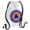 Σήμα πολιτικής προστασίας, Τσάντα πλάτης πουγκί GYMBAG λευκή, με τσέπη (40x48cm) & χονδρά κορδόνια
