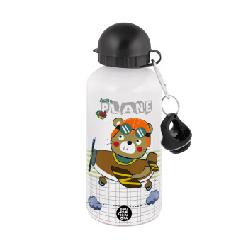 Kids Plane, Metal water bottle, White, aluminum 500ml