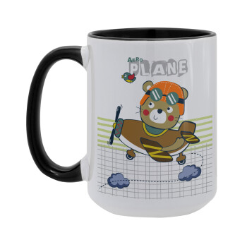 Ο μικρός αεροπόρος, Κούπα Mega 15oz, κεραμική Μαύρη, 450ml