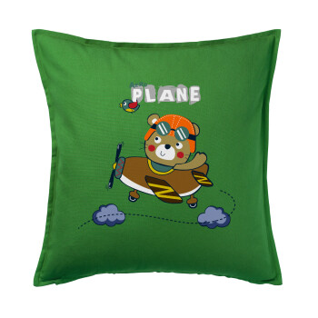 Ο μικρός αεροπόρος, Μαξιλάρι καναπέ Πράσινο 100% βαμβάκι, περιέχεται το γέμισμα (50x50cm)