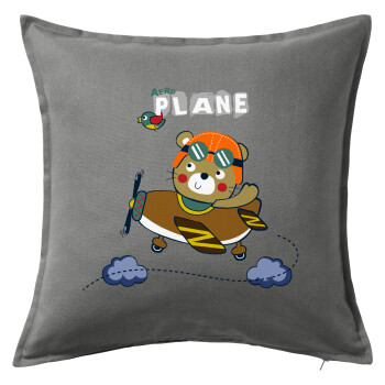 Kids Plane, Sofa cushion Grey 50x50cm includes filling