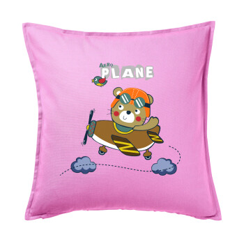 Ο μικρός αεροπόρος, Μαξιλάρι καναπέ ΡΟΖ 100% βαμβάκι, περιέχεται το γέμισμα (50x50cm)