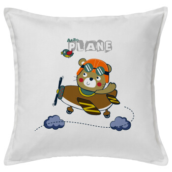 Kids Plane, Sofa cushion White 50x50cm includes filling