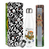 Easter candle, metallic white thermos bottle (500ml) & aromatic flat candle (30cm) (GRAY)