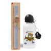 Easter Set, metallic aluminum water bottle (500ml) & aromatic flat Easter candle (30cm) (GRAY)