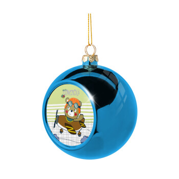 Kids Plane, Χριστουγεννιάτικη μπάλα δένδρου Μπλε 8cm