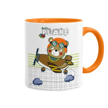 Ο μικρός αεροπόρος, Κούπα χρωματιστή πορτοκαλί, κεραμική, 330ml