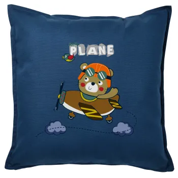 Kids Plane, Sofa cushion Blue 50x50cm includes filling