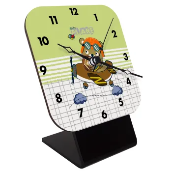 Kids Plane, Quartz Wooden table clock with hands (10cm)