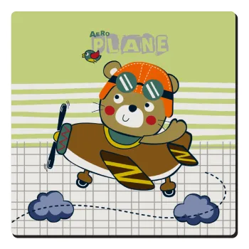 Kids Plane, Τετράγωνο μαγνητάκι ξύλινο 6x6cm