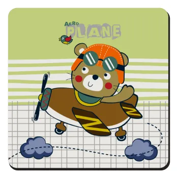 Kids Plane, Τετράγωνο μαγνητάκι ξύλινο 9x9cm