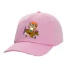 Casual children's baseball cap, 100% Cotton Twill, PINK (COTTON, CHILDREN'S, ONE SIZE)
