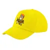 Child's Baseball Cap, 100% Cotton Twill, Yellow (COTTON, CHILD, UNISEX, ONE SIZE)