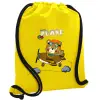 Backpack pouch GYMBAG Yellow, with pocket (40x48cm) & thick cords