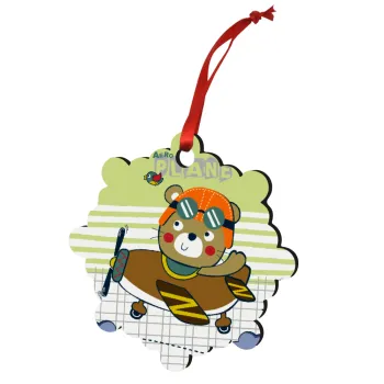 Ο μικρός αεροπόρος, Στολίδι Χριστουγεννιάτικο στολίδι snowflake ξύλινο 7.5cm