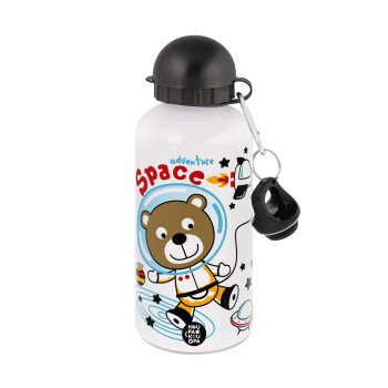 Kids Space, Metal water bottle, White, aluminum 500ml