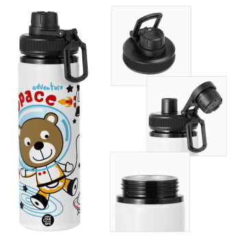 Kids Space, Metal water bottle with safety cap, aluminum 850ml