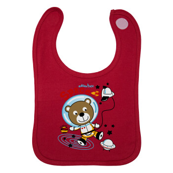 Kids Space, Σαλιάρα με Σκρατς Κόκκινη 100% Organic Cotton (0-18 months)