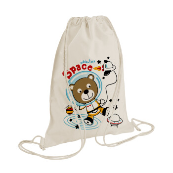 Ο μικρός αστροναύτης, Τσάντα πλάτης πουγκί GYMBAG natural (28x40cm)