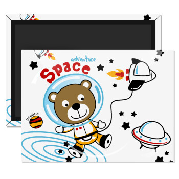 Kids Space, Ορθογώνιο μαγνητάκι ψυγείου διάστασης 9x6cm