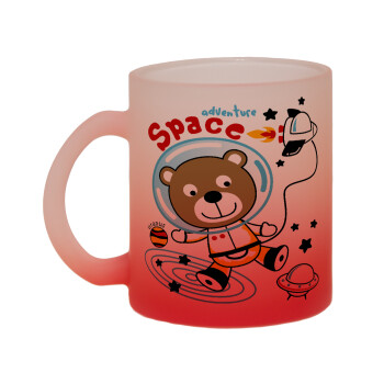 Ο μικρός αστροναύτης, Κούπα γυάλινη δίχρωμη με βάση το κόκκινο ματ, 330ml