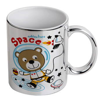 Ο μικρός αστροναύτης, Κούπα κεραμική, ασημένια καθρέπτης, 330ml