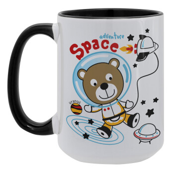Ο μικρός αστροναύτης, Κούπα Mega 15oz, κεραμική Μαύρη, 450ml