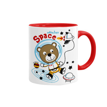 Ο μικρός αστροναύτης, Κούπα χρωματιστή κόκκινη, κεραμική, 330ml