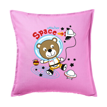 Ο μικρός αστροναύτης, Μαξιλάρι καναπέ ΡΟΖ 100% βαμβάκι, περιέχεται το γέμισμα (50x50cm)