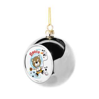 Ο μικρός αστροναύτης, Στολίδι Χριστουγεννιάτικη μπάλα δένδρου Ασημένια 8cm