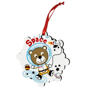 Kids Space, Christmas ornament snowflake wooden 7.5cm