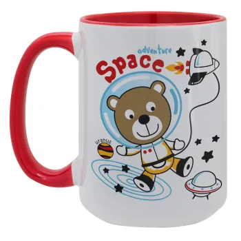 Kids Space, Κούπα Mega 15oz, κεραμική Κόκκινη, 450ml